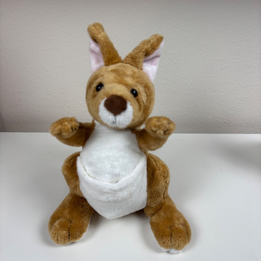 Ganz Webkinz Kangaroo Plush Stuffed Animal Brown White Pouch W Logo HM180